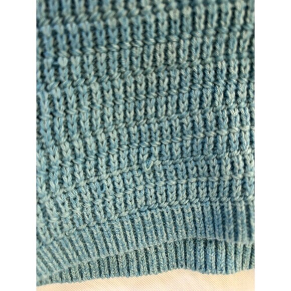 OLIVE + OAK Turquoise Crochet Mini Dress Women Large Halter Sweater Lined Casual - Picture 12 of 12